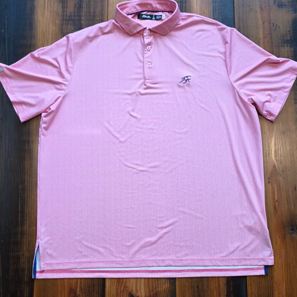RLX Ralph Lauren Mens XXL Golf Polo Shirt Pink Performance Short Sleeve EUC - Picture 2 of 11